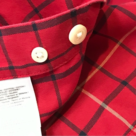Brooks Brothers Shirt Button Down Red navy plaid Mens size Large 100% cotton - Picture 8 of 12